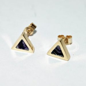 9ct Gold Blue John Stud Earrings