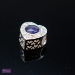 Heart CZ Filigree Charm