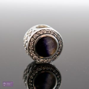 Round CZ Filigree Charm