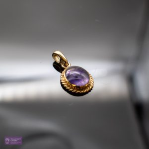Small Oval Rope Edge 9ct gold Pendant