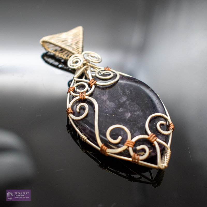 Wire Wrapped Blue John Pendant